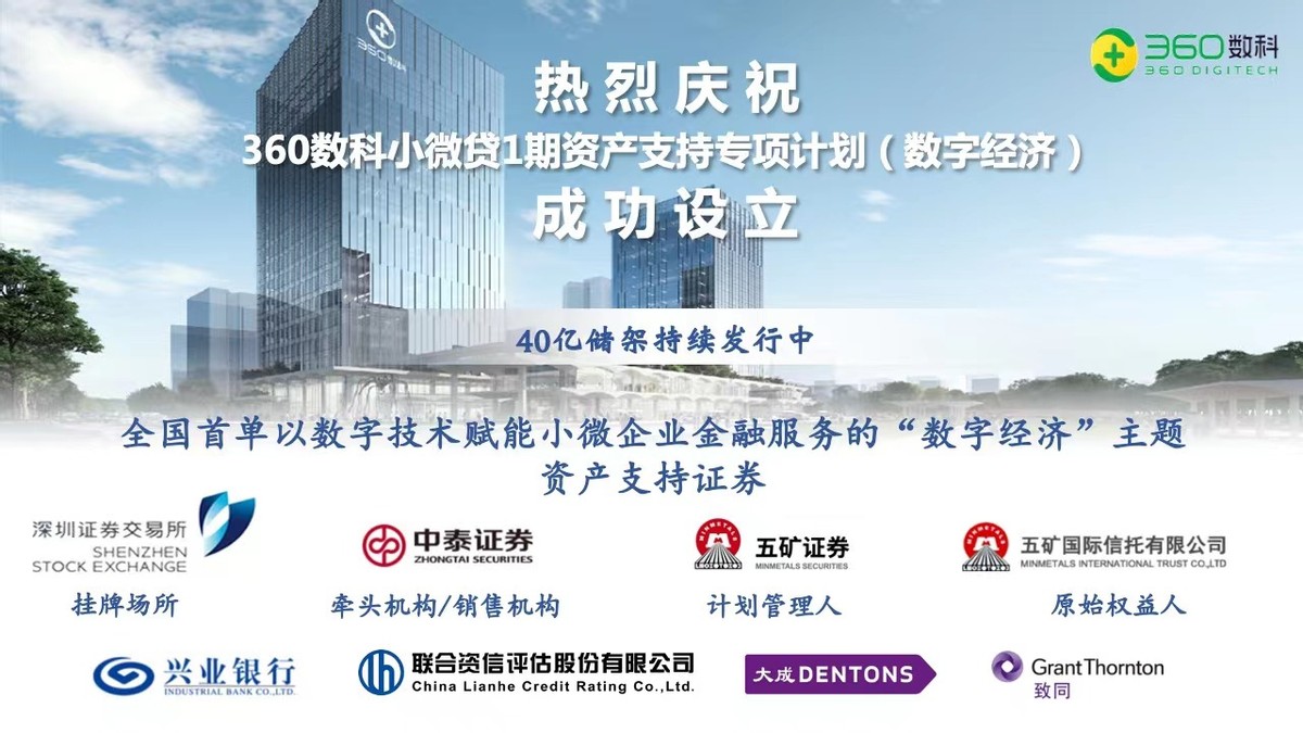360数科小微贷首期ABS成功设立