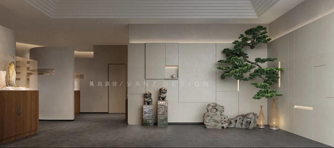 新疆 | 75㎡禅意茶室+文玩展厅设计，打造私人极简禅意空间