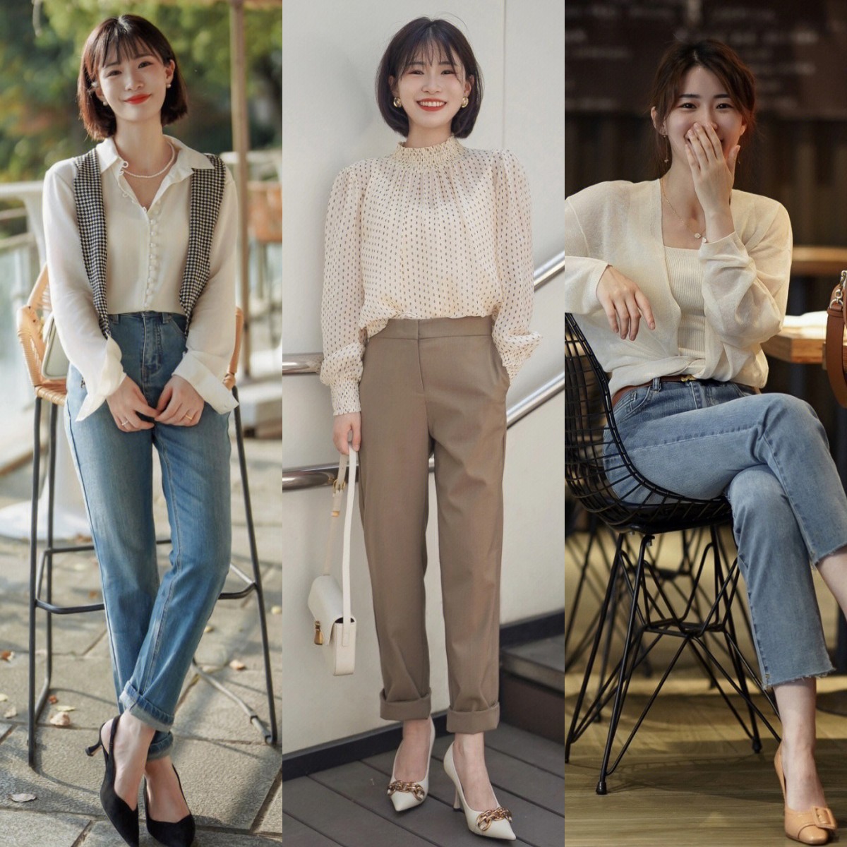 她身高只有153，却成了小个子穿衣标杆！学她的长裤穿法，很显高