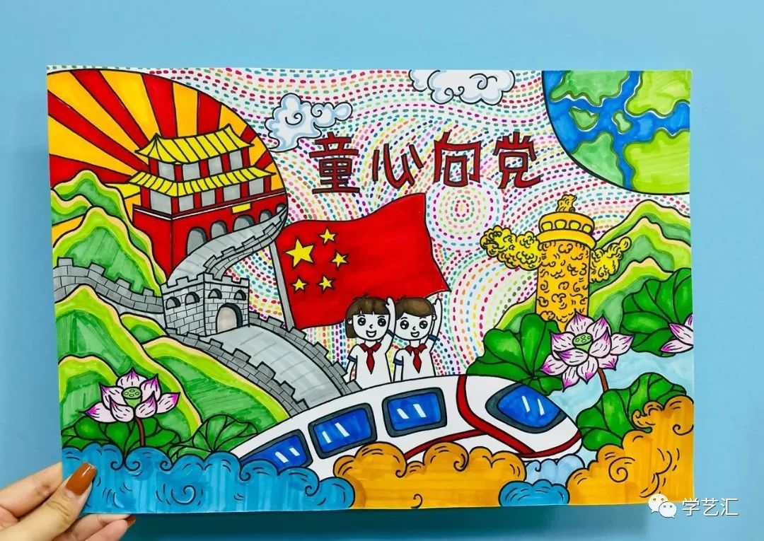 儿童画创作必备素材——42张儿童画，配色漂亮，造型简单