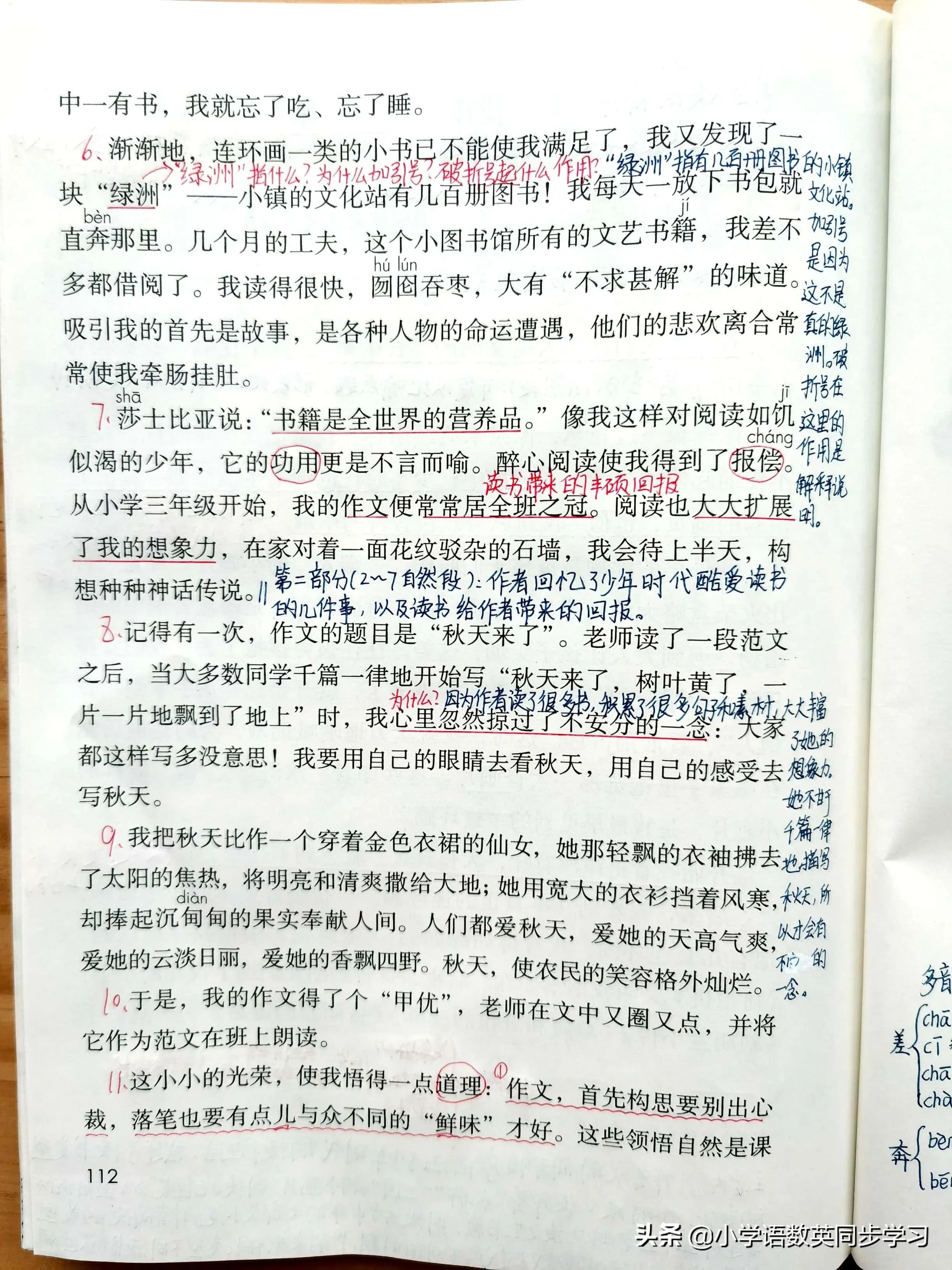 小学语文五年级上册第27课《我的“长生果”》教师笔记
