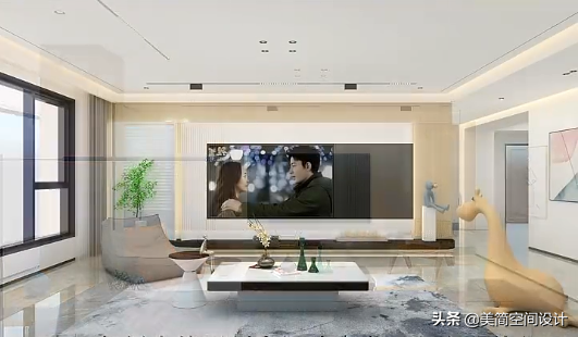 2022年一定流行的客厅阳台一体化电视墙