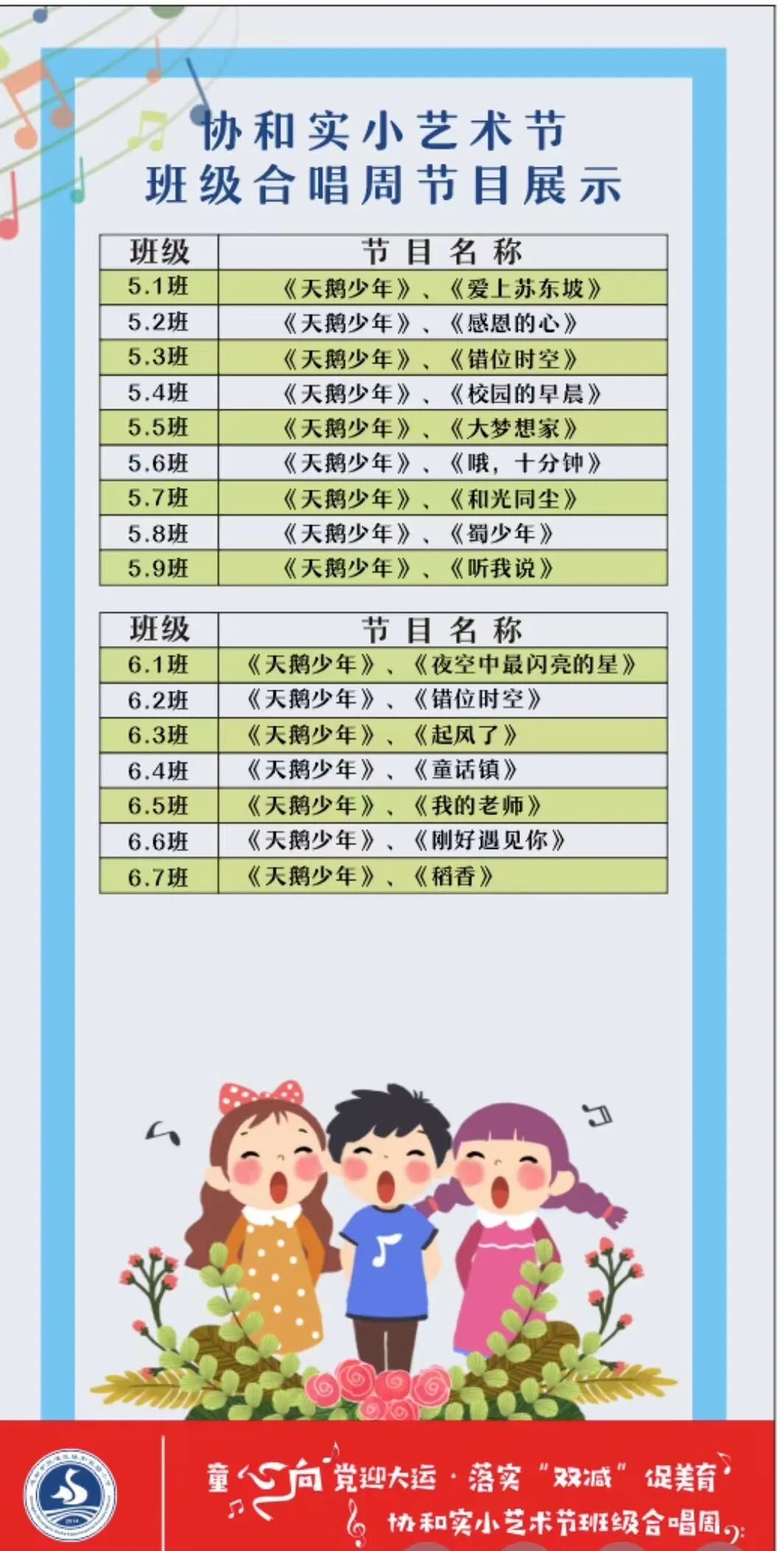 协和实小举行“童心向党迎大运，落实双减促美育”主题合唱比赛