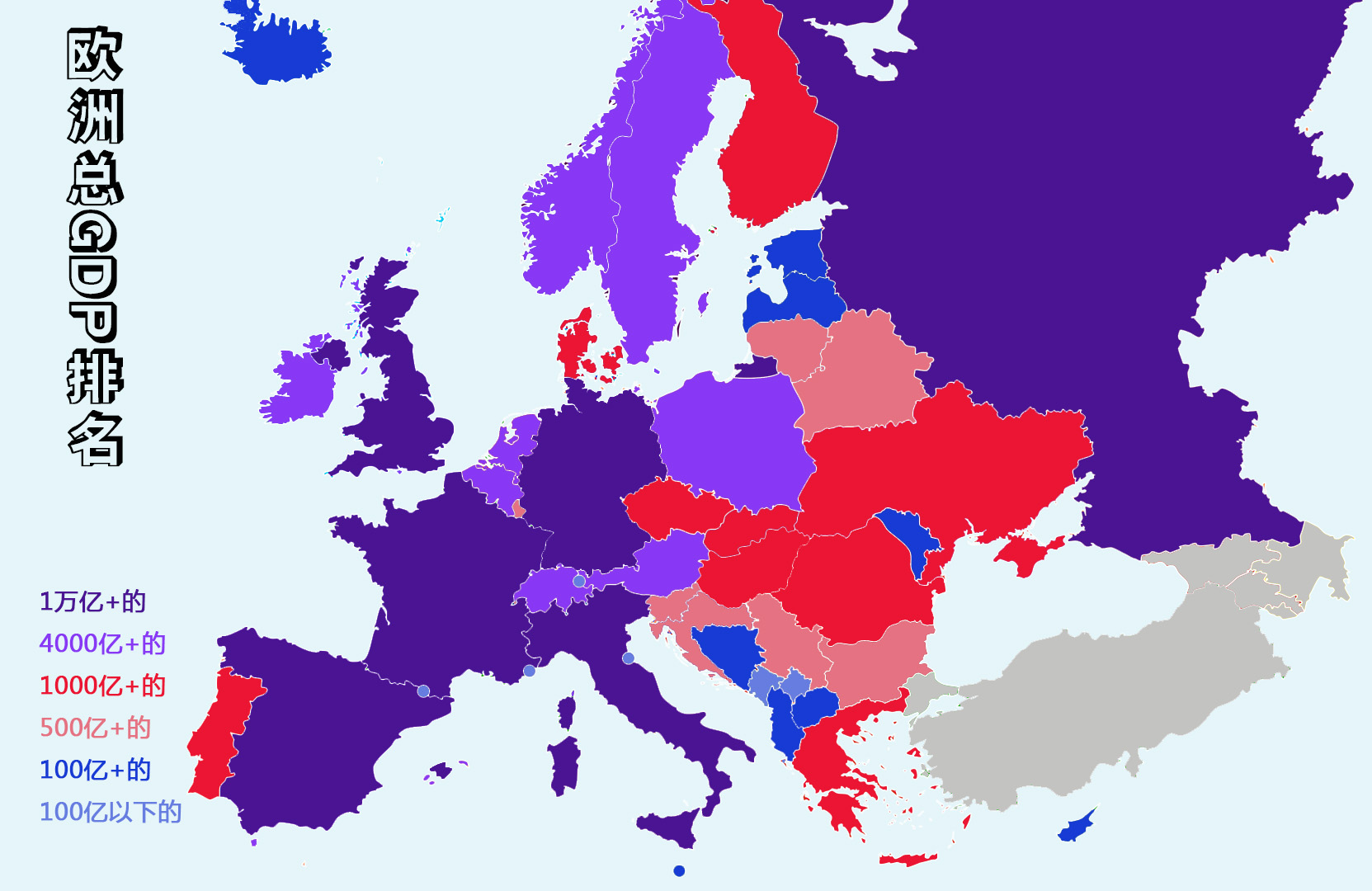 欧洲国家人口数量排名详解，欧洲国家各类排名详解？