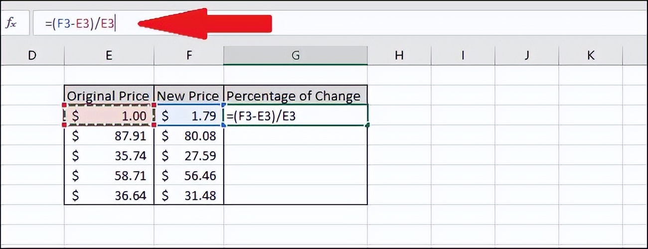 表格中超差百分比是什么公式(如何在 Excel 中查找值之间的差异百分比)