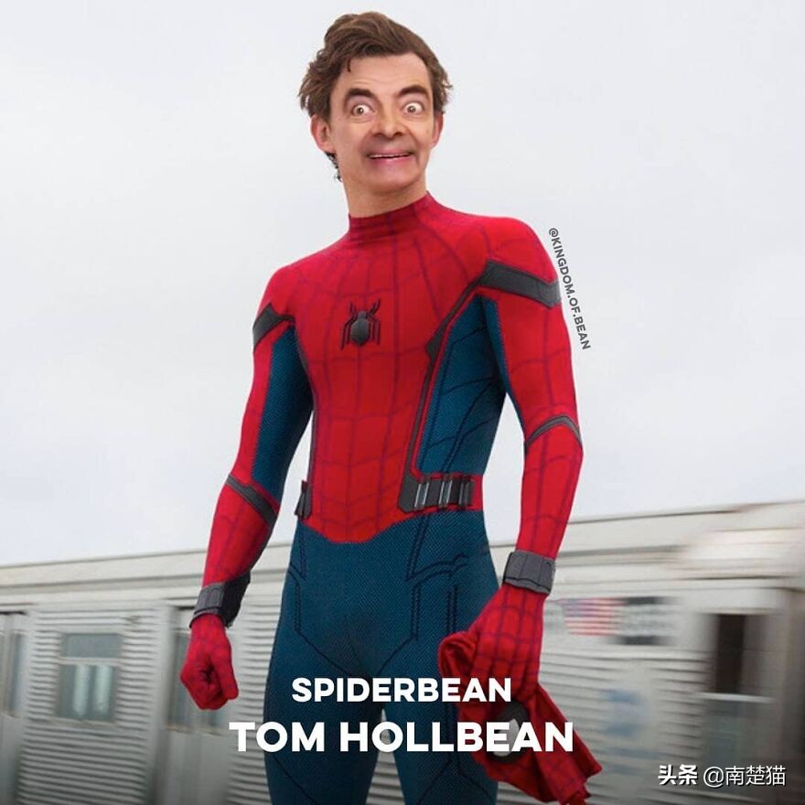 把憨豆先生的脸放在20个名人身上