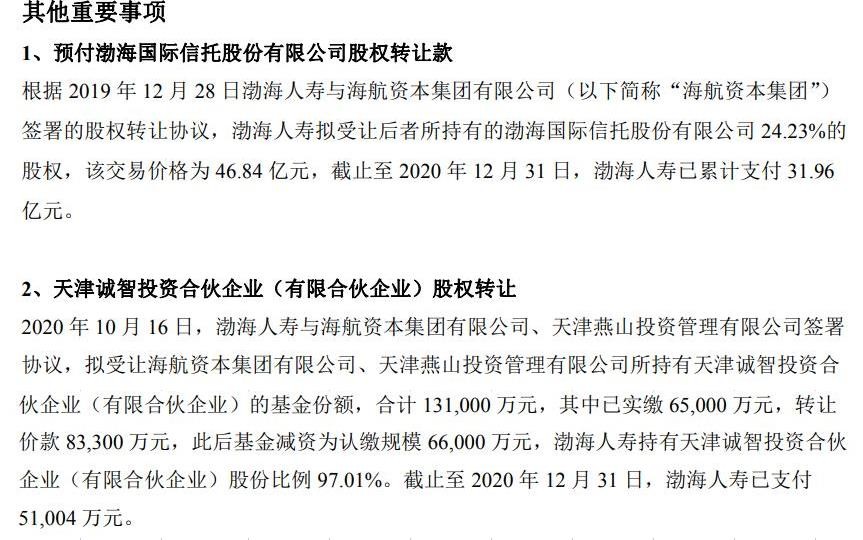 偿付能力不达标且68%的股权被质押 渤海人寿称将加强和完善公司治理