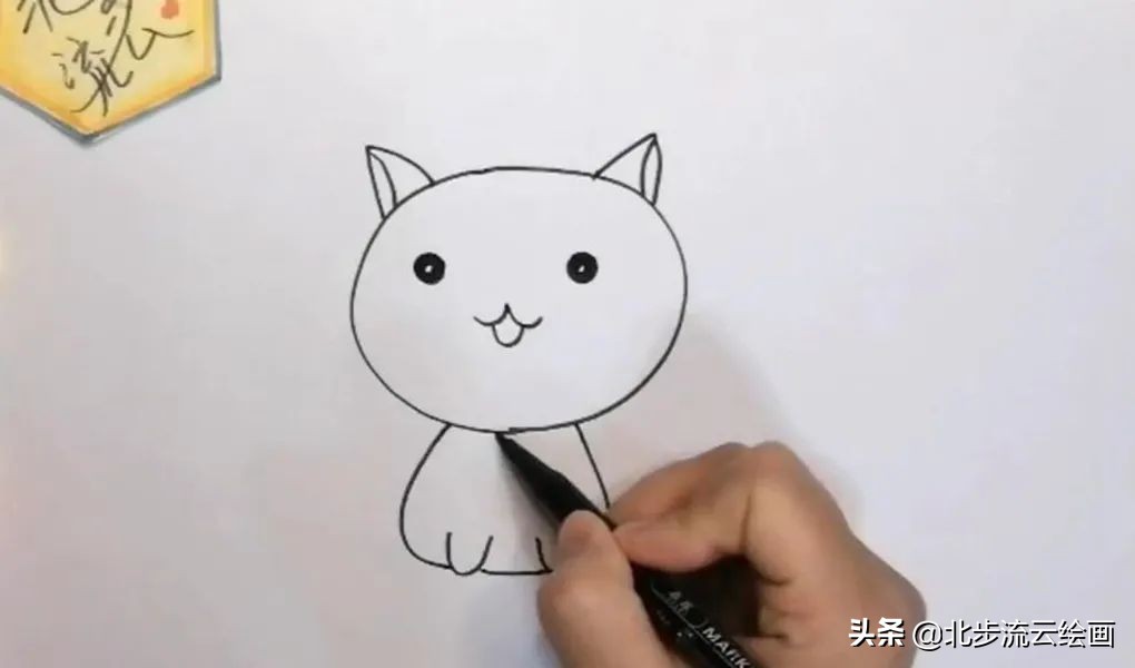 可爱的小猫简笔画，简单易学，你学会了吗？