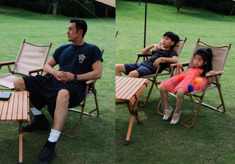 “许大茂”海一天晒全家福，手臂壮实太抢镜，娇妻穿吊带裙炫细腿