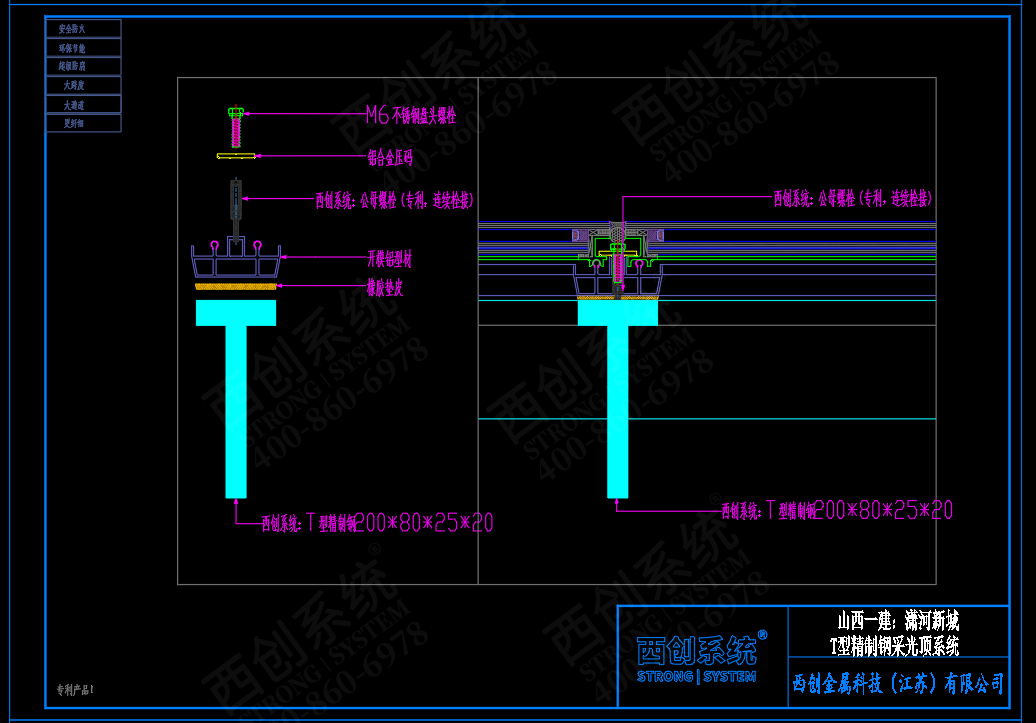 山西·太原潇河新城：精制钢采光顶系统（多截面方案）图纸深化案例参考 - 西创系统(图6)