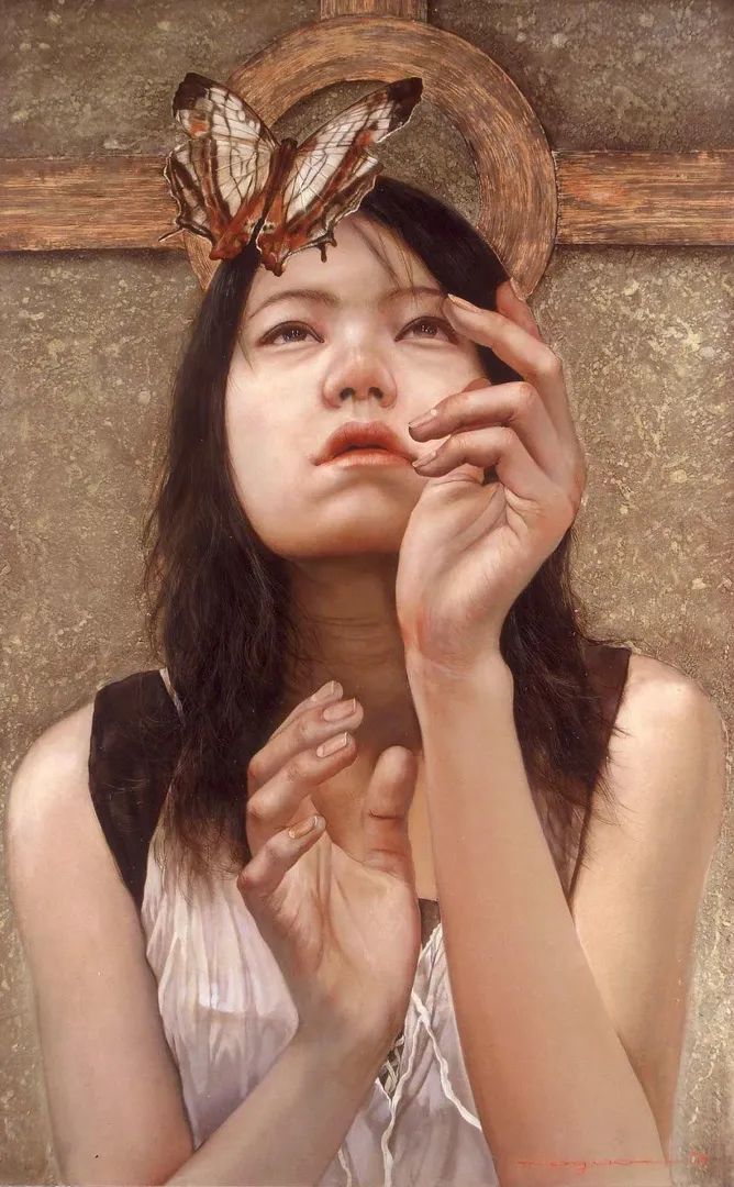 大野真本笔下的少女，含情脉脉，与你温情对视