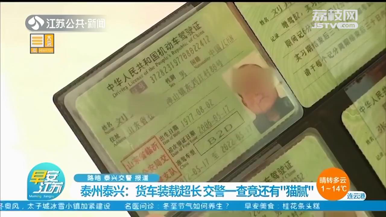 货车装载超长被泰兴交警拦下 一查竟发现更大&ldquo;猫腻&rdquo;