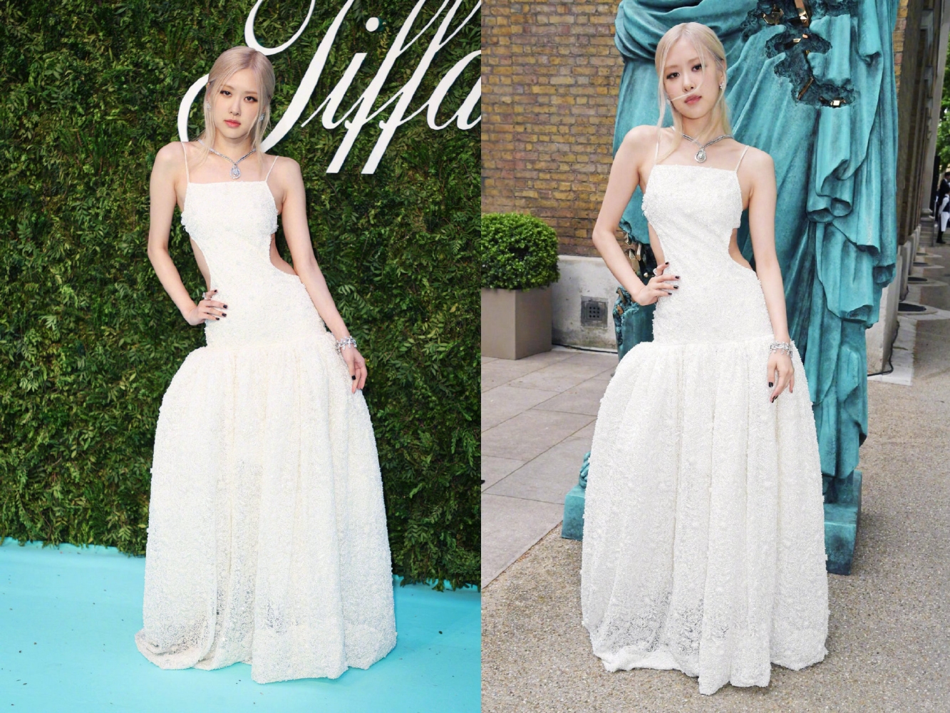 红毯造型，谷爱凌防水台不离脚，粉墨成员Rose硬凹直角肩姿态别扭