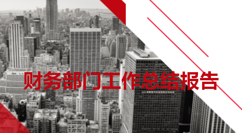 财务部门年度工作总结报告模板