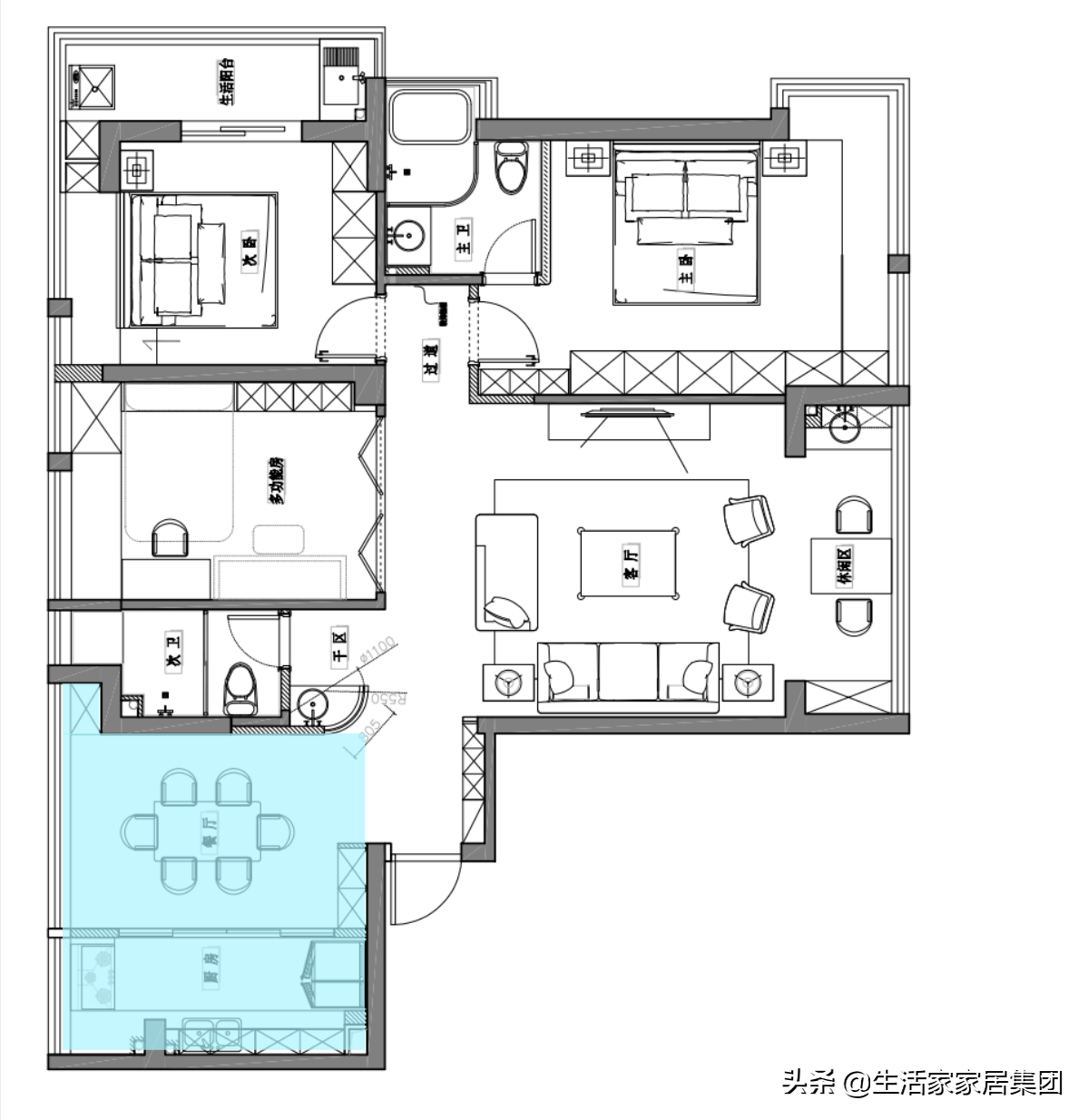 他什么风格都喜欢，干脆混搭，把家装修成最显个性的样子