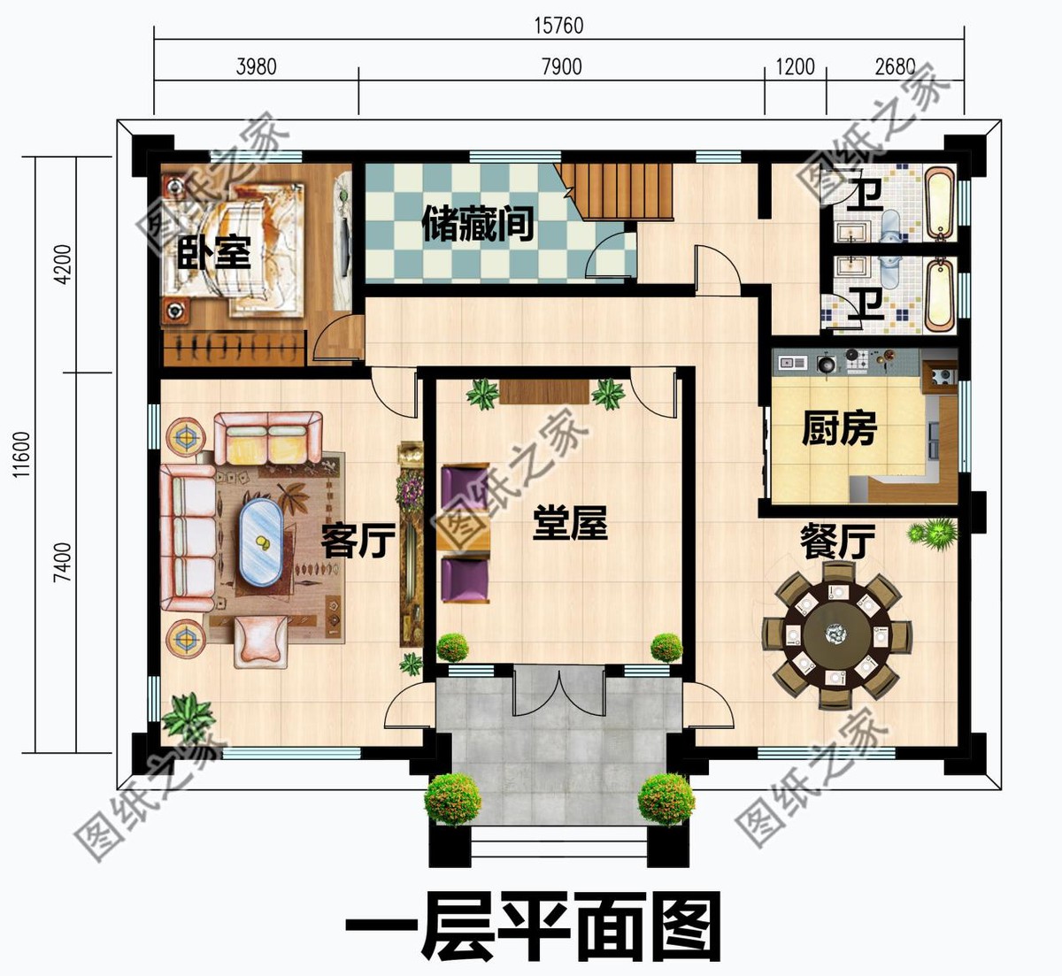 农村三层欧式别墅，白色墙体与蓝灰色坡屋顶搭配和谐，增添浪漫感
