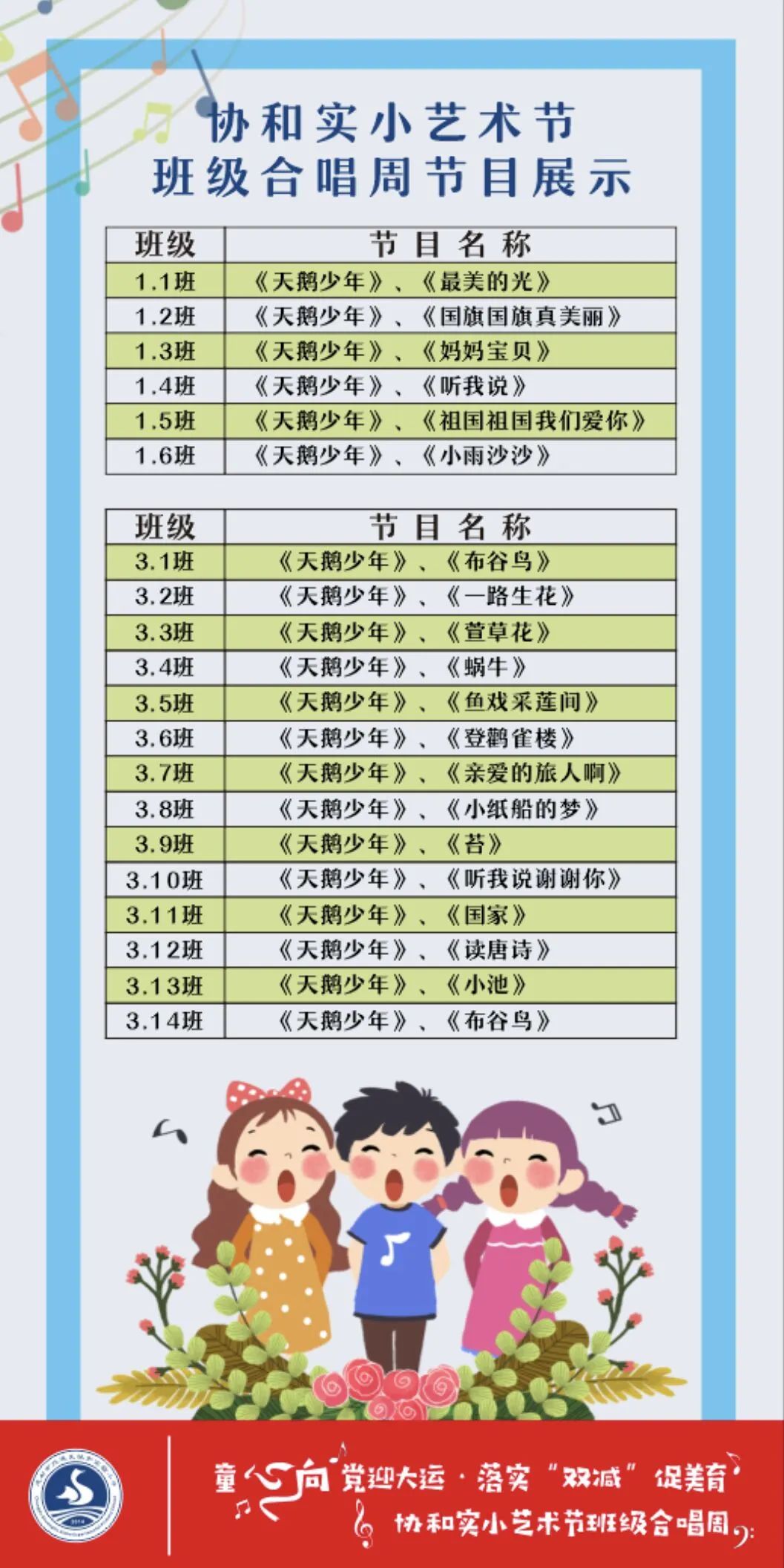 协和实小举行“童心向党迎大运，落实双减促美育”主题合唱比赛