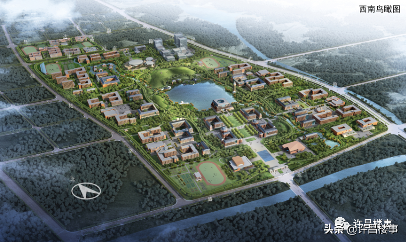 中原科技学院、体育中心、建安综保区、区二高航拍（2022.02）