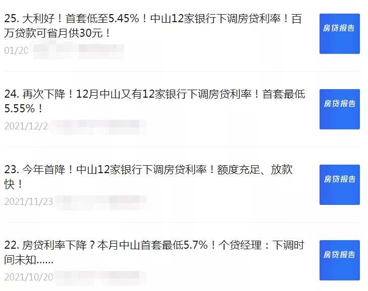 最新！中山四大行房贷利率都下调了！首套最低5.25%