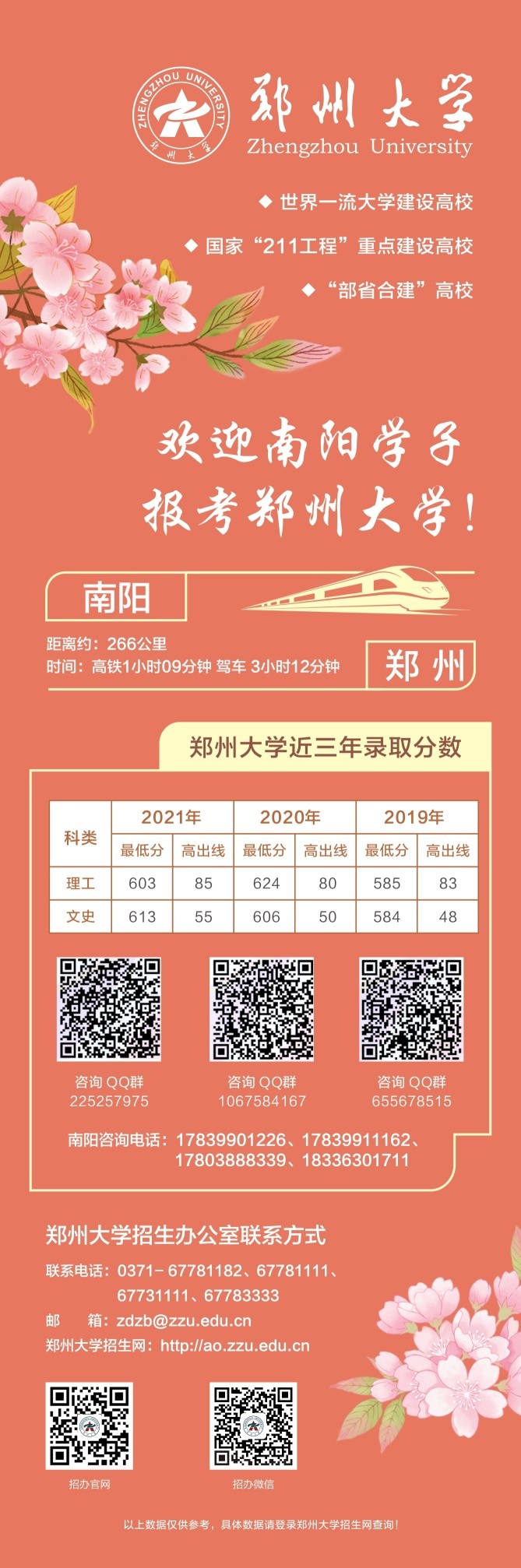 考生必看！郑州大学近3年河南省录取分数汇总，附省内18地市咨询方式！