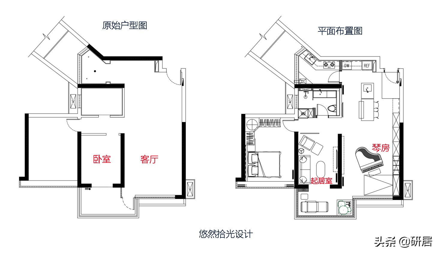 这套装修有意思，客厅改琴房，卧室改起居室，没有规矩但就是喜欢