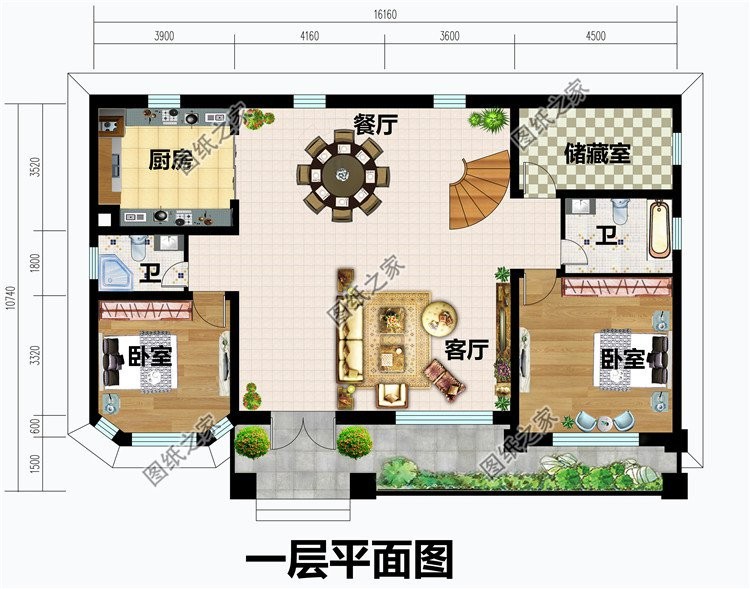 农村砖混二层设计图，有种复古感，欧式独特的氛围