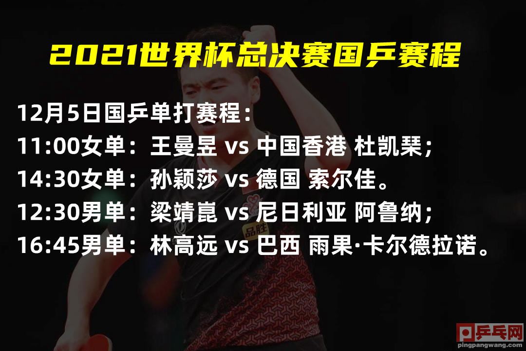 央视五套世界杯乒乓球直播(12月5日央视5台直播世界杯预告，国乒三次喜报，欧洲到亚洲)