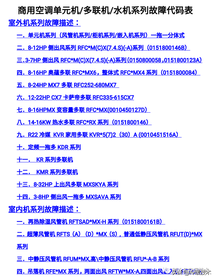 暖通空调实战技术维修手册（收藏）