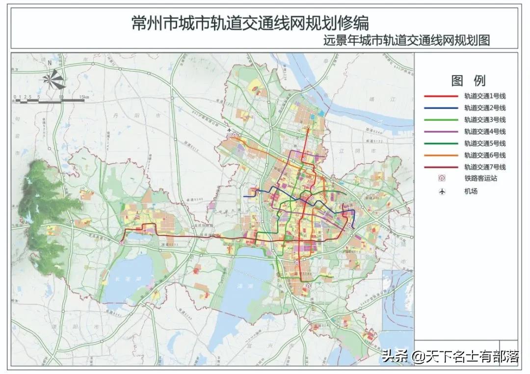 目前的常州市城市轨道交通线网规划为7条线路,292公里,2019年获批.