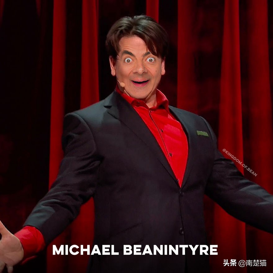 把憨豆先生的脸放在20个名人身上