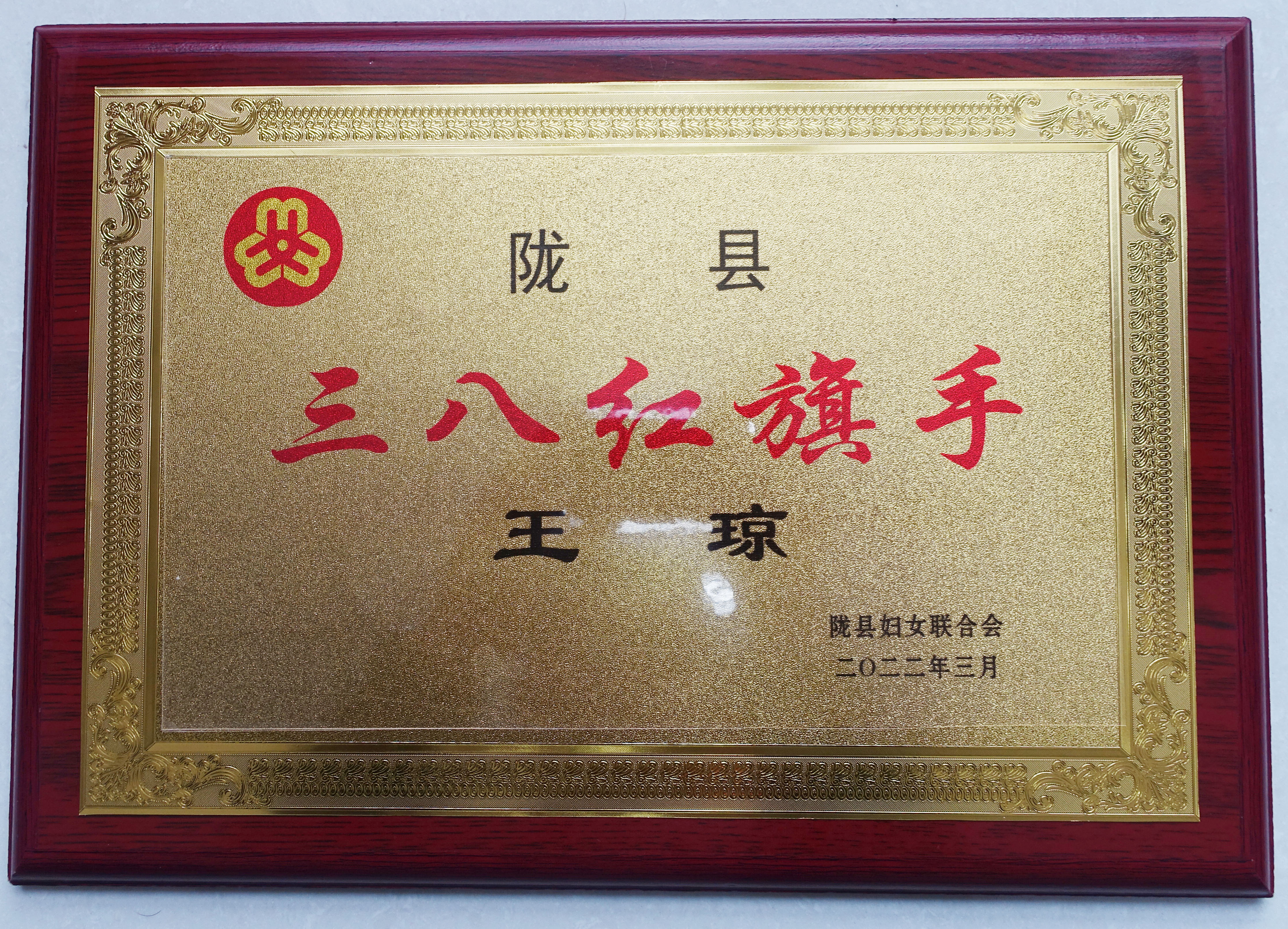 巾帼不让须眉色、建功立业新时代—陇县法院法官王琼同志荣获陇县“三八红旗手”称号