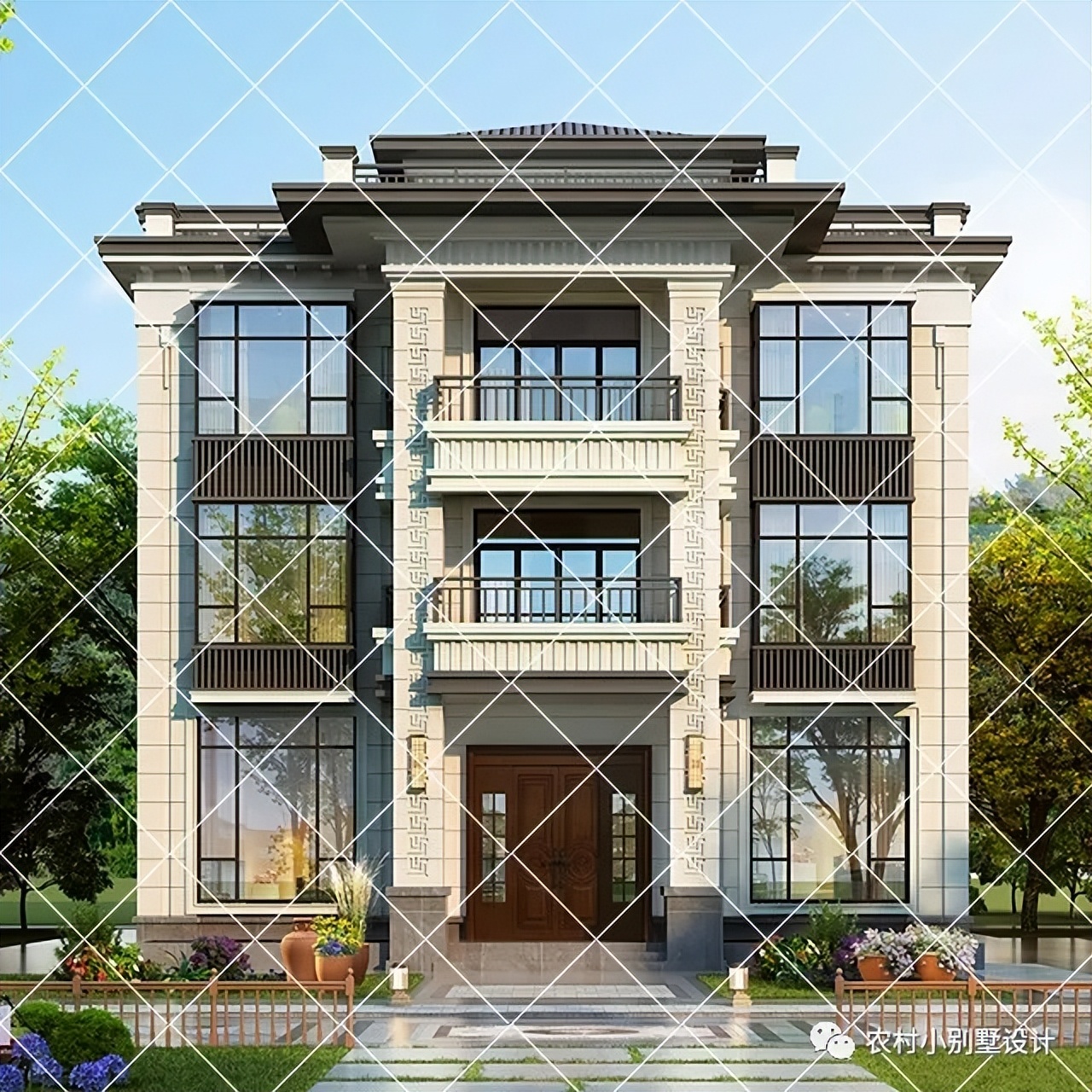 2022值得建！9套挑空客厅+旋转楼梯复式三层农村别墅豪宅