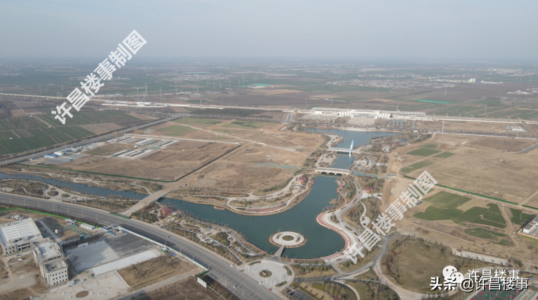 中原科技学院、体育中心、建安综保区、区二高航拍（2022.02）