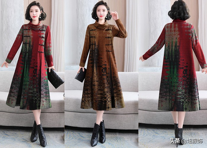 五一出游时，穿搭这几款民族风印花连衣裙，随手一拍都是美照