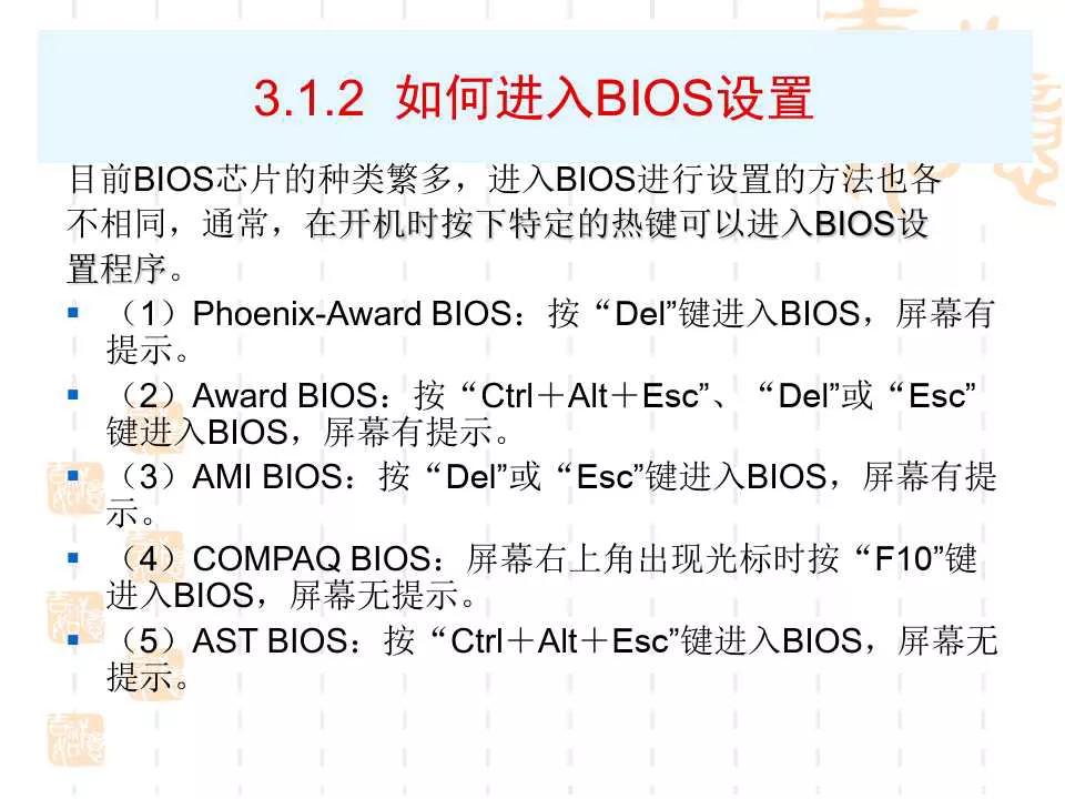 電腦BIOS設置詳解