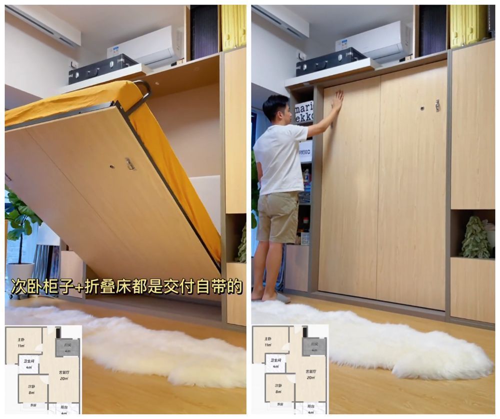 深圳夫妻买下59㎡两室一厅，全屋温馨舒适，“隐藏式次卧”太牛了