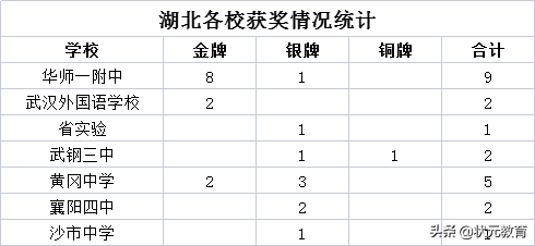 华师一、外校等湖北各校12人获得金牌！这项决赛获奖名单公布