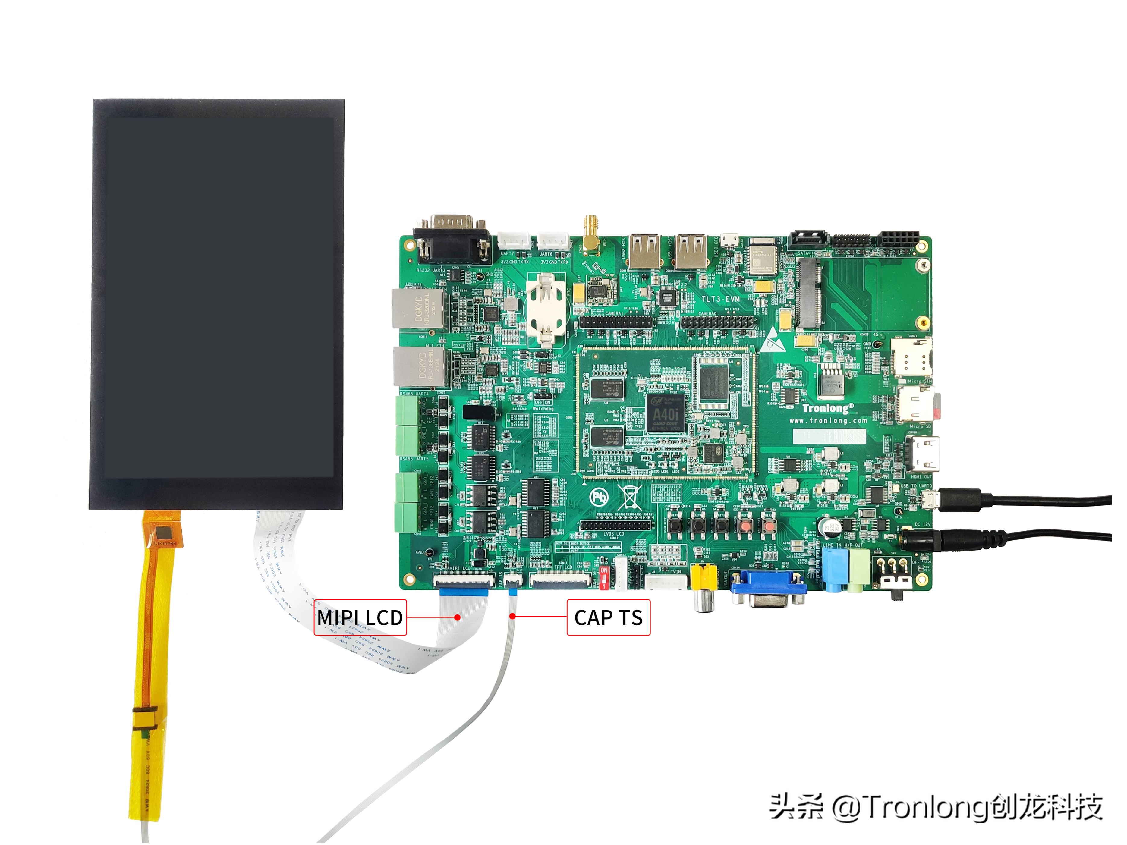 全志A40i工业核心板，100%国产4核ARM Cortex-A7“双屏异显”