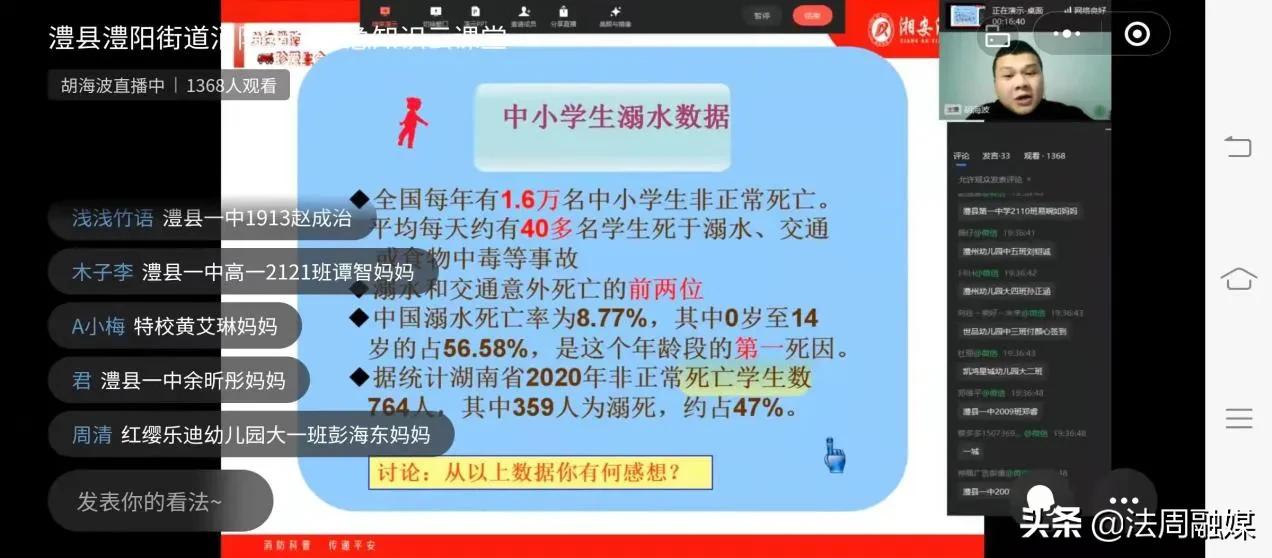 澧县澧阳街道组织开展线上消防安全 防溺水安全宣传教育活动