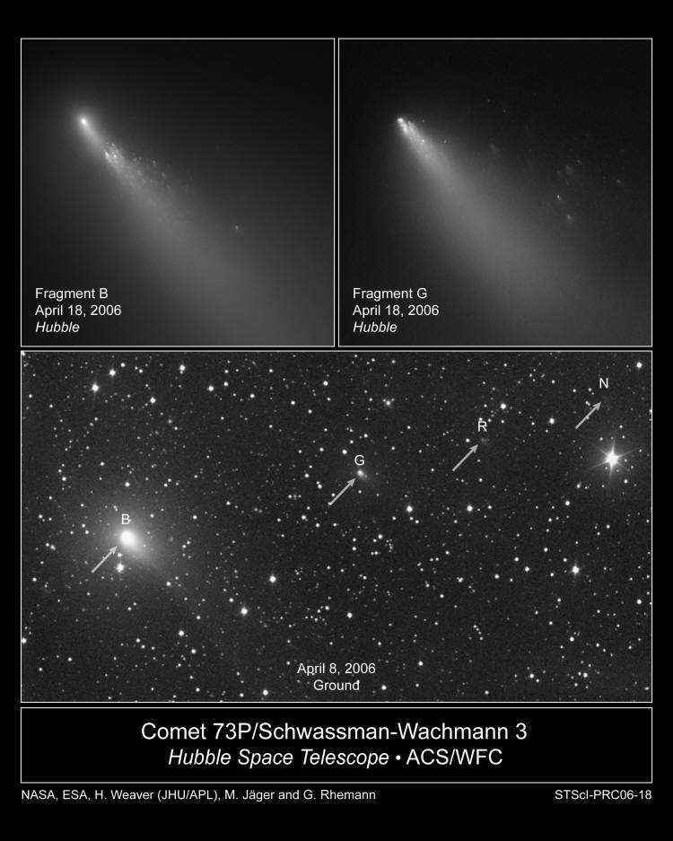 直径60公里，太阳系内的大型彗星正在分裂，播撒生命的种子