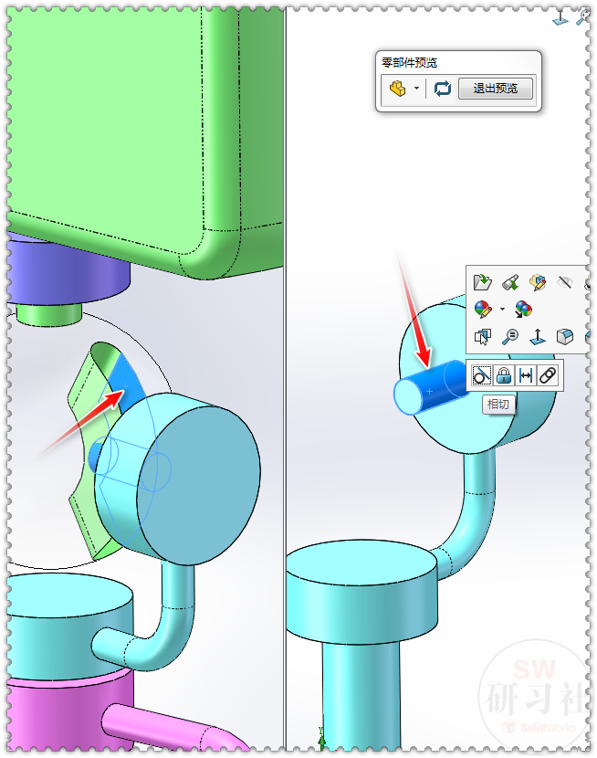 SolidWorks机器人俯仰机构，装配与运动过程