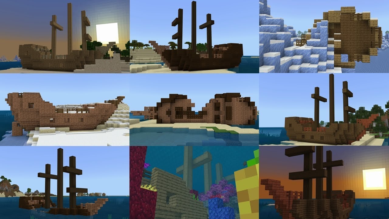 世界六大“沉船”！Minecraft基岩罕见种子，沉船撞上林地府邸