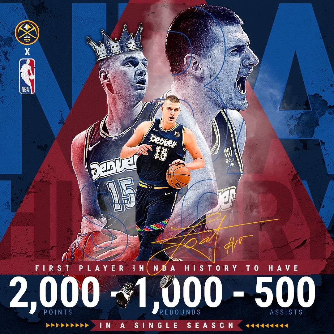 搜狐NBA体育(单赛季2000分 1000板 500助！约基奇成NBA历史首人)