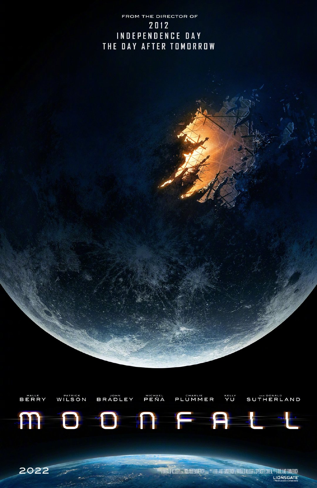 罗兰·艾默里执导奇科幻灾难片《月球坠落》揭晓“疤月降临”