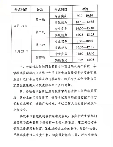 护士考试时间,护士考试时间2022年