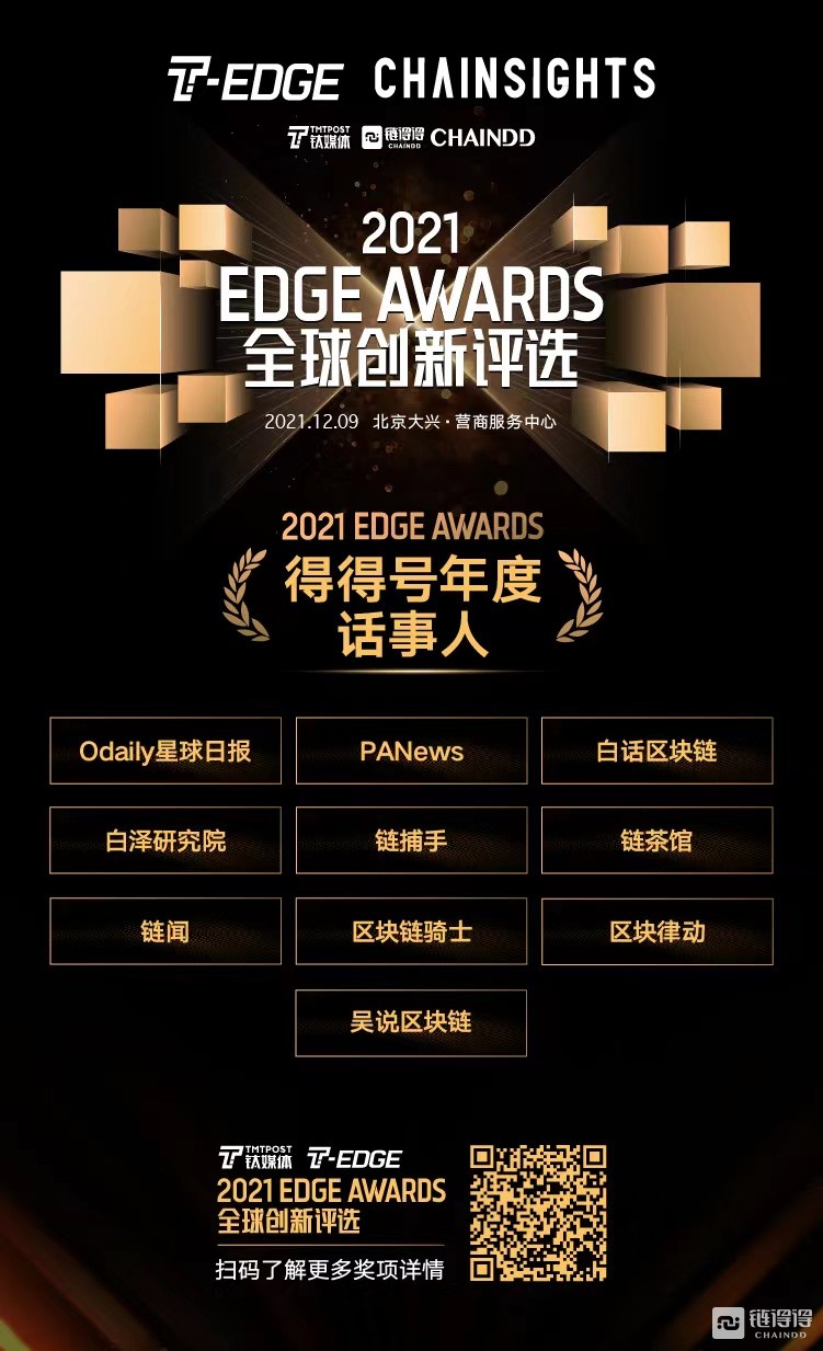 2021 EDGE AWARDS全球创新评选圆满落幕，区块链领域5大奖项出炉