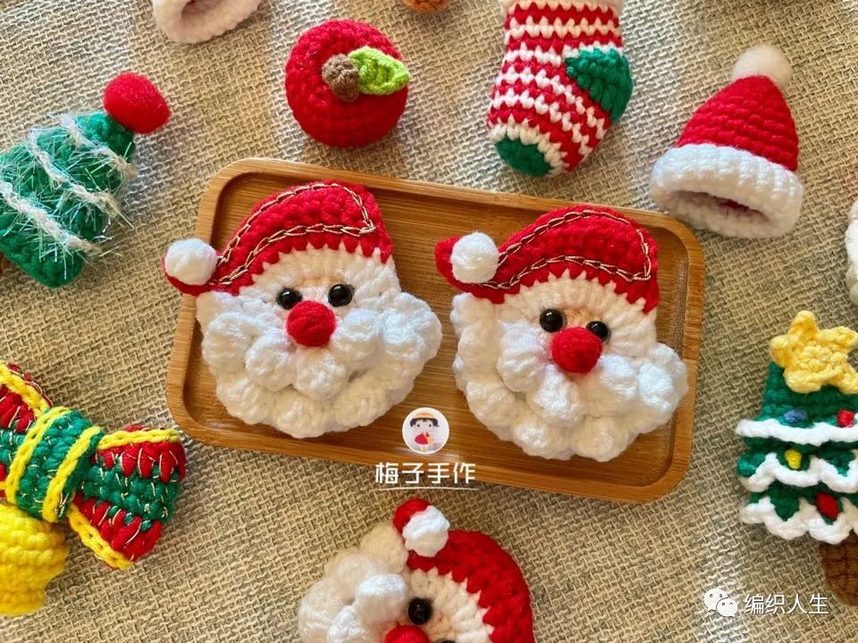 圣诞老人编织图解胸针（圣诞老人胸针钩织）