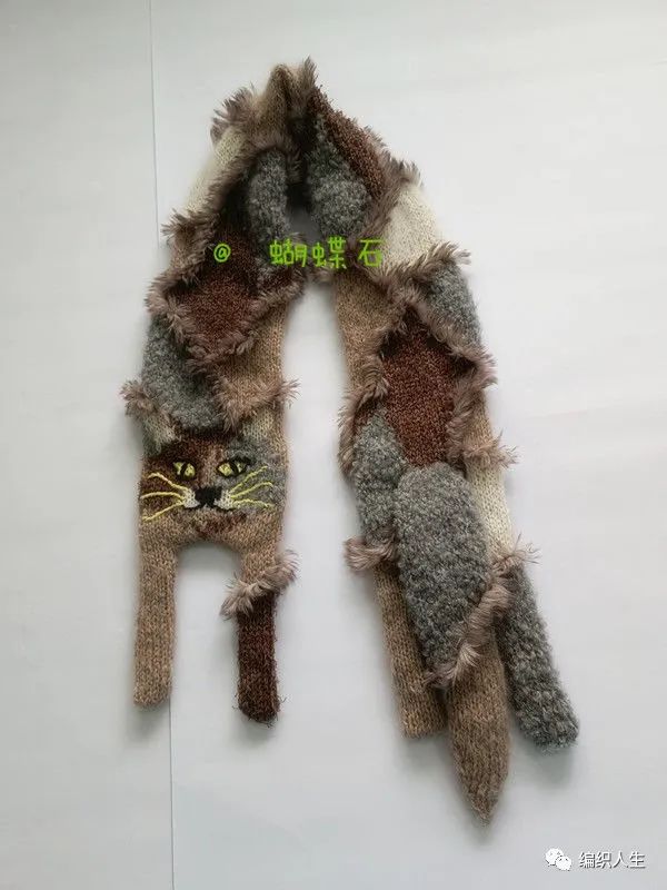 霸气东海杂志款猫猫披肩围巾（有编织说明）
