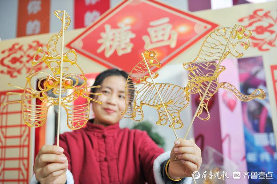济南80后宝妈作出虎年专属糖画