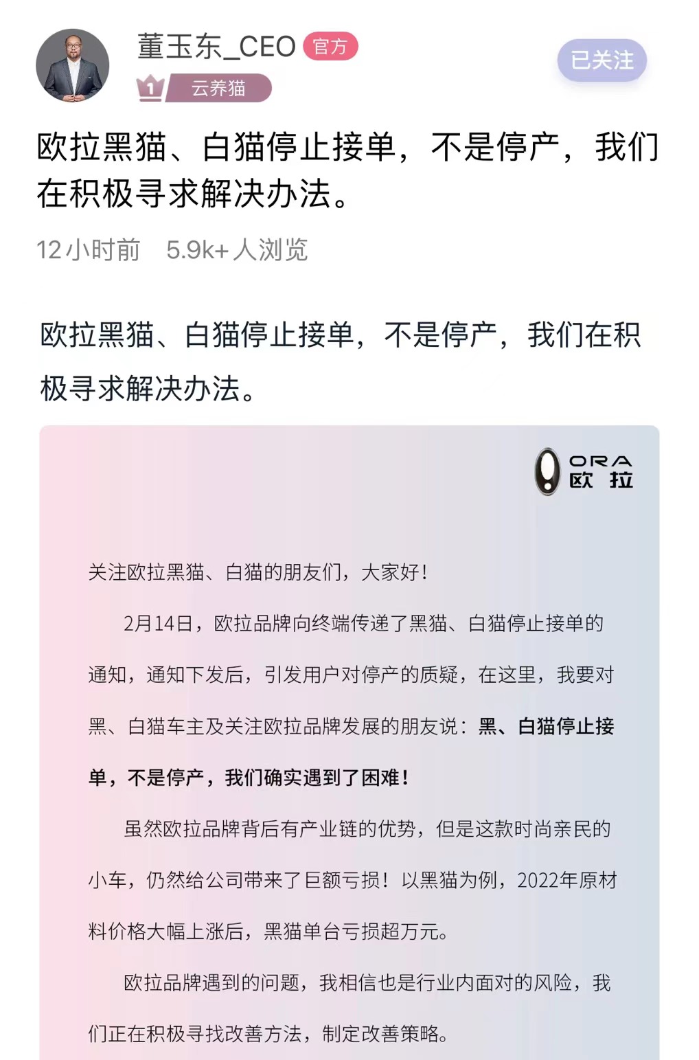 不管“黑猫”“白猫”，都不是欧拉需要的好猫